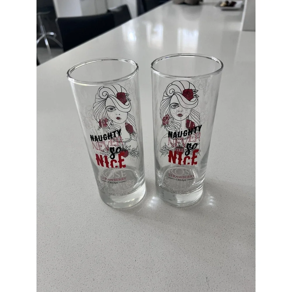 Tequila Rose Strawberry Cream Naughty Never Tasted So Nice Glasses Set Of 2